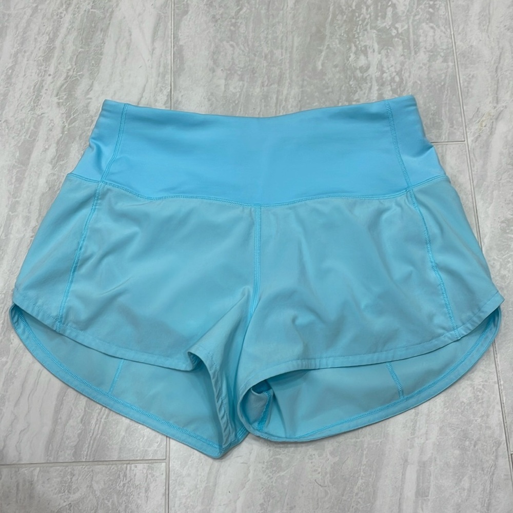 Lululemon - HR Speed Up 2.5” - sz 4 - Cyan Blue